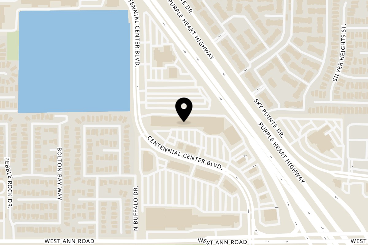 Map showing the location of Mariacheez on 5770 Centennial Center Boulevard in Las Vegas
